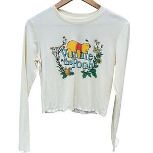 Disney Winnie the Pooh ribbed long sleeve shirt Size Womans Medium